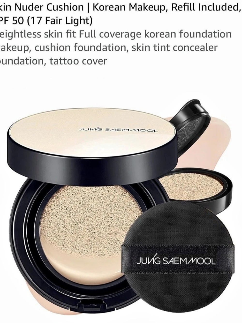 JUNG SAEM MOOL Essential Skin Nuder Long Wear Cushion SPF 50+ Cushion Foundation